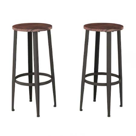 Hastings Home Hastings Home Round Metal Bar Stools, 2 Pack 739726LXR